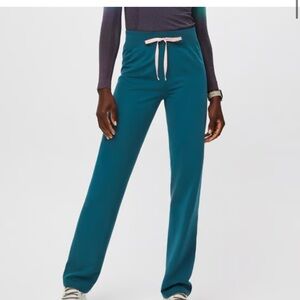 Figs High Waisted Livingston Basic Scrub Pants in Caribbean Blue-Size M